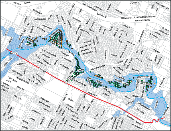 Map showing alignment of tunnel and structures benefited.