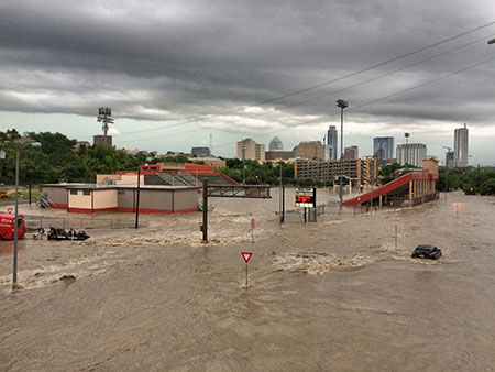 Photo of flooding at House Park Stadium 