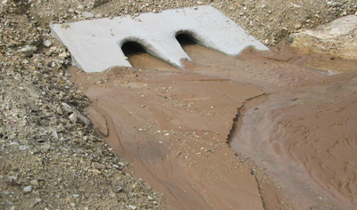 Mud discharge from aconstruction site.