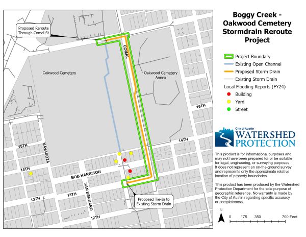 Map of proposed storm drain system