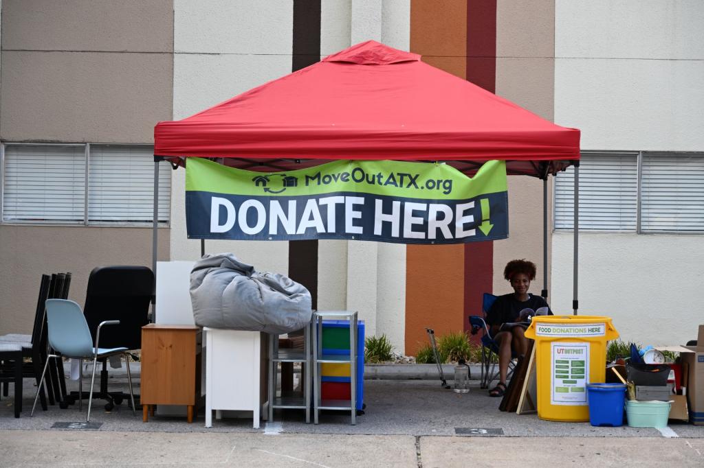 MoveOut ATX banner at a previous MoveOutATX donation station.