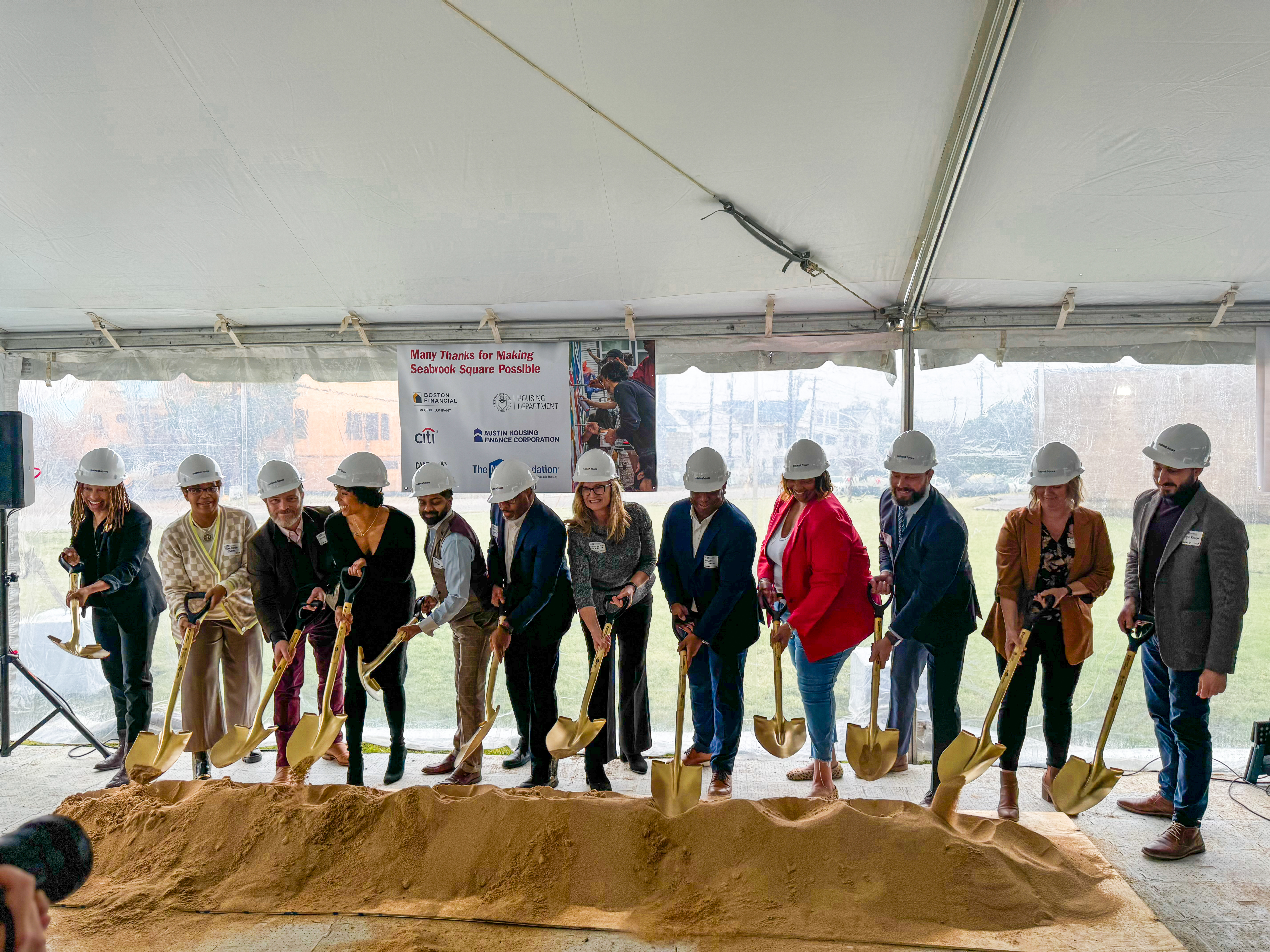 Groundbreaking ceremony for Seabrook Square multi-family development with partner organizations: NHP Foundation, Capital A Housing, and Austin Housing Finance Corporation 