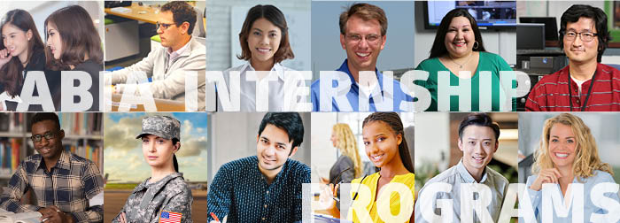 graphic banner for internship and fellowship programs at ABIA
