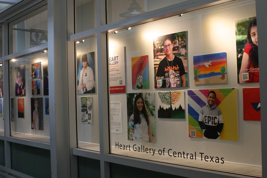 Photo of the temporary "heart gallery" at AUS