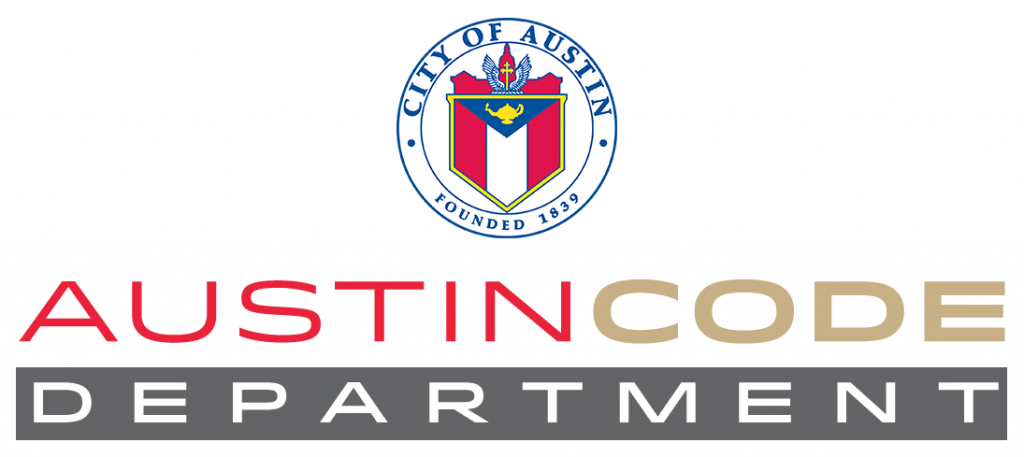 austin code department logo with the city of austin seal on top