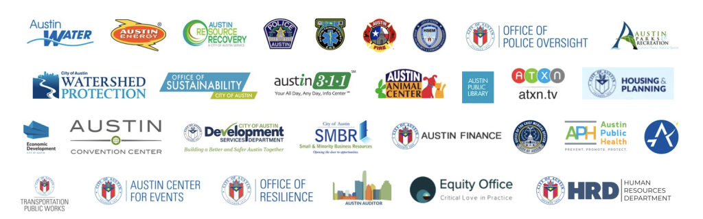 View of 300 previous City of Austin logos