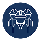 People wearing hard hats