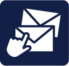 An arrow clicking a mail icon