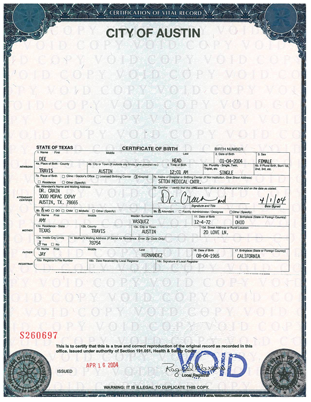 Total 47+ imagen austin texas birth and death certificates office