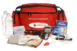 photo of a Red Cross bag and supplies