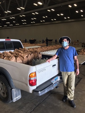 food in a truck to be distributed