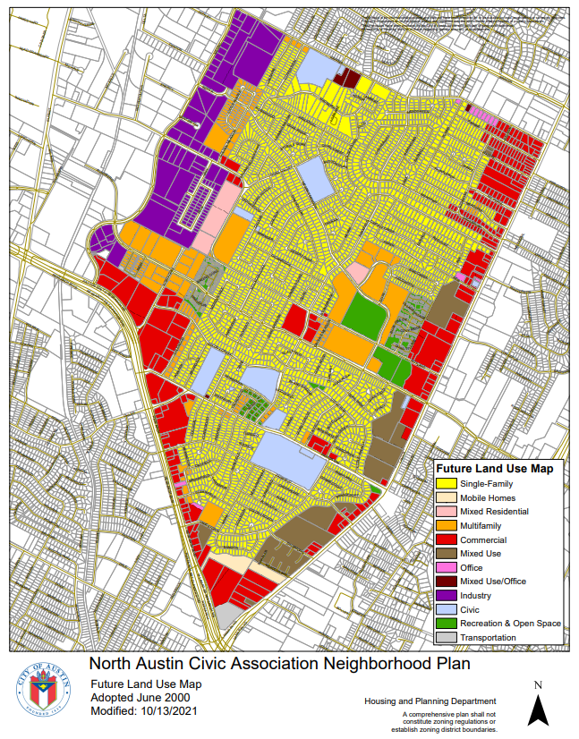 map of the North Austin Civic Neighborhood