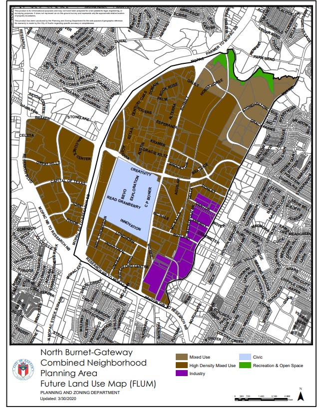 map of the North Burnet/Gateway neighborhood