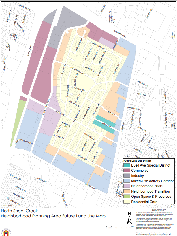 map of the North Shoal Creek neighborhood