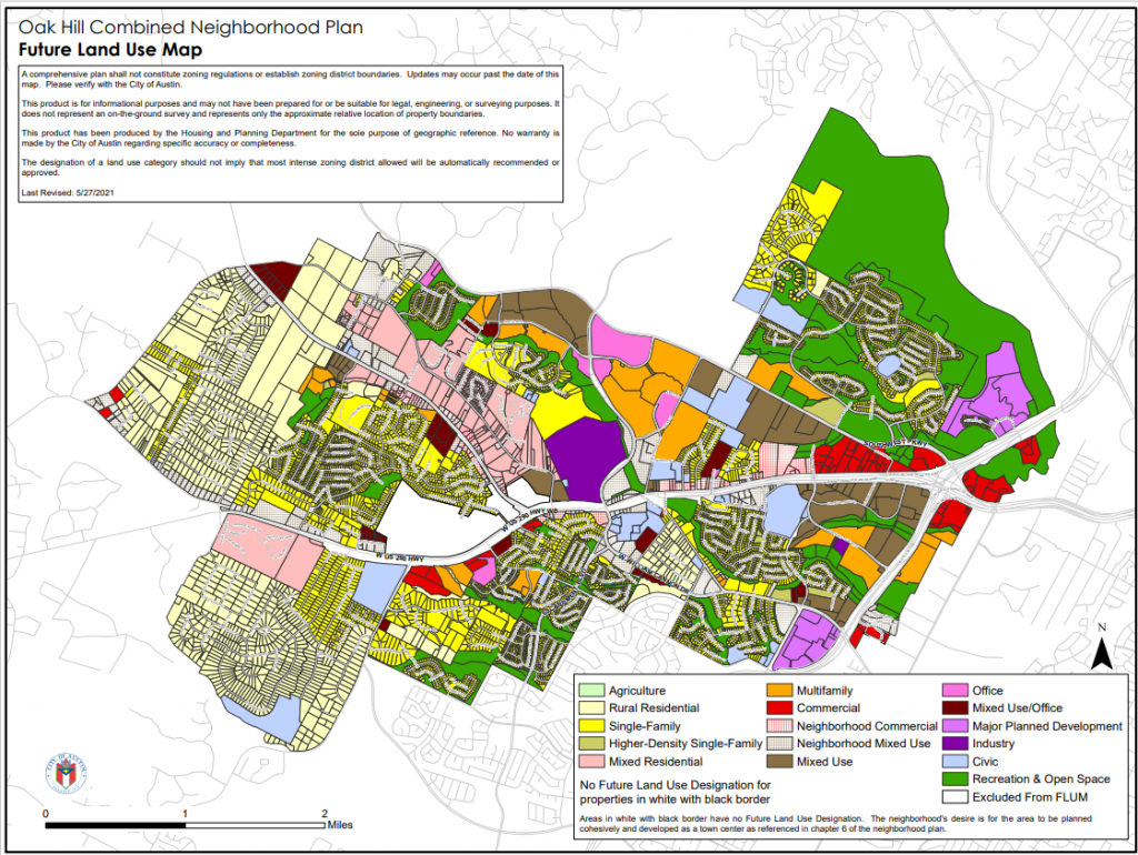 map of Oak Hill neighborhood