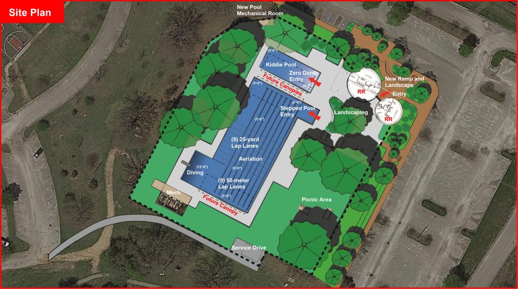 site plan concept of Beverly S. Sheffield Northwest Pool Plan