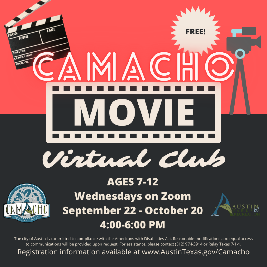 Youth Virtual Movie Club for ages 7-12