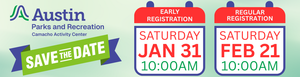 Registration Dates are Saturday Jan 31 for Early Reg and Feb 21 for regular reg both open at 10am