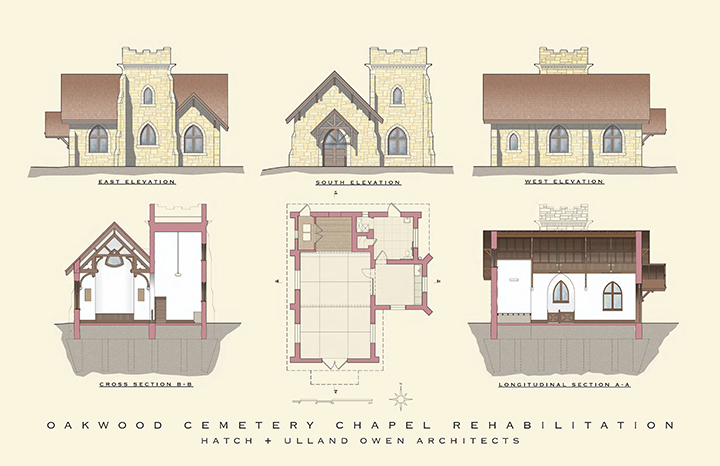 Oakwood Chapel construction drawings