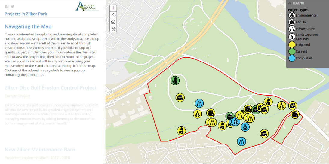 Image of Zilker Projects Map - Click to View Map