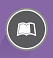 Icon representing the Culture and Lifelong learning strategy outcome. Purple background with a book in a grey circle.