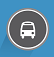 Icon representing the Mobility strategy outcome. Blue background with a bus in a grey circle.