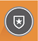 Icon representing the Safety strategy outcome. Orange background with a badge in a grey circle. The badge has a star in the center.