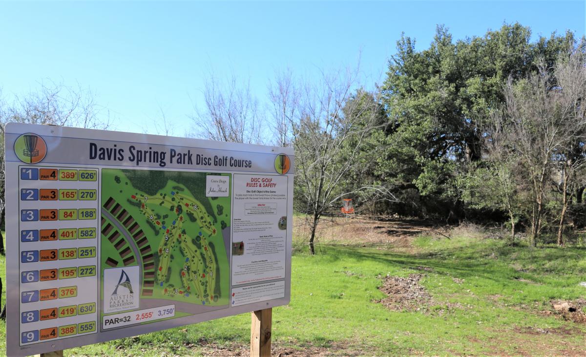 Davis Spring Special Park Disc Golf course map