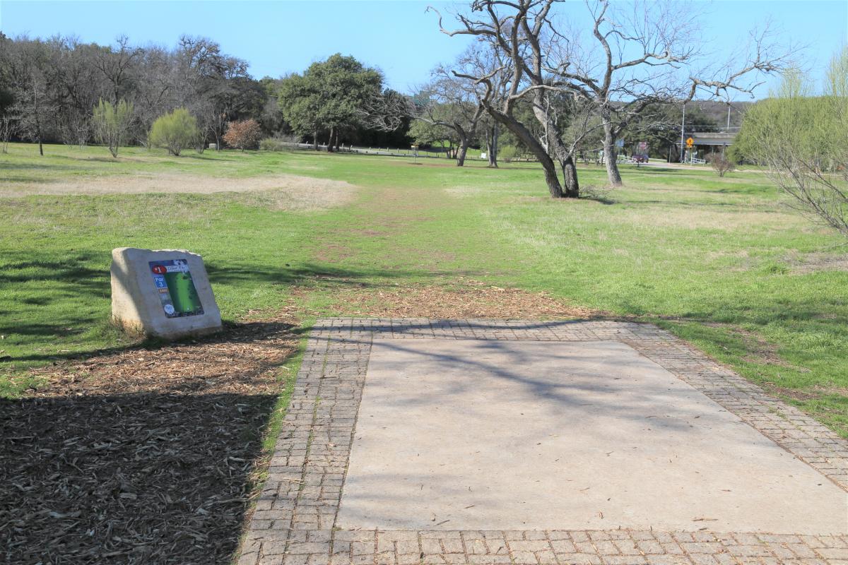 Hole #1 at Zilker Park Disc Golf Course