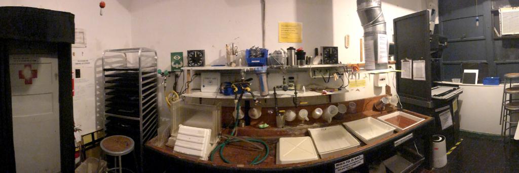 View inside of the darkroom at the Dougherty Arts Center