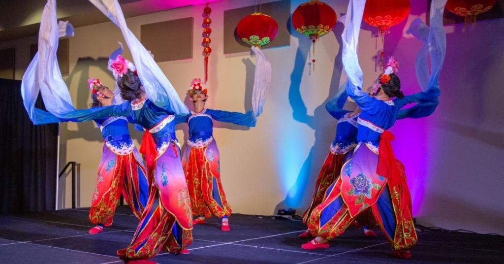 Dancers in colorful costumers 