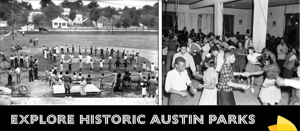 Black and white photograph of children playing in Rosewood Park in the 1950s.