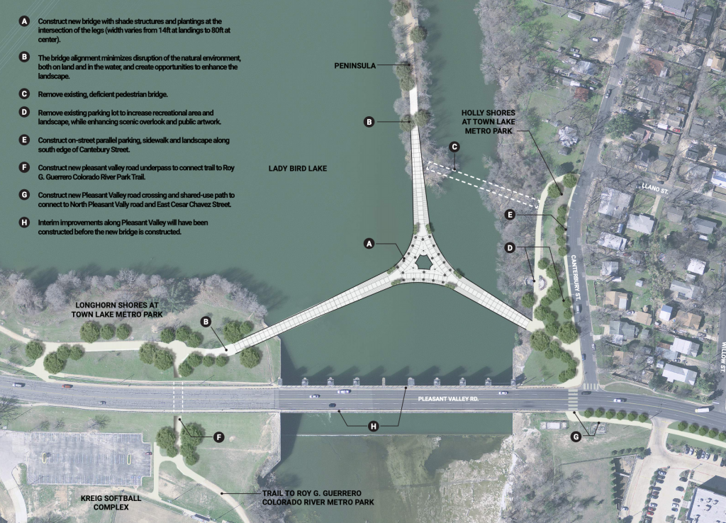 Aerial illustrative of bridge layout and design