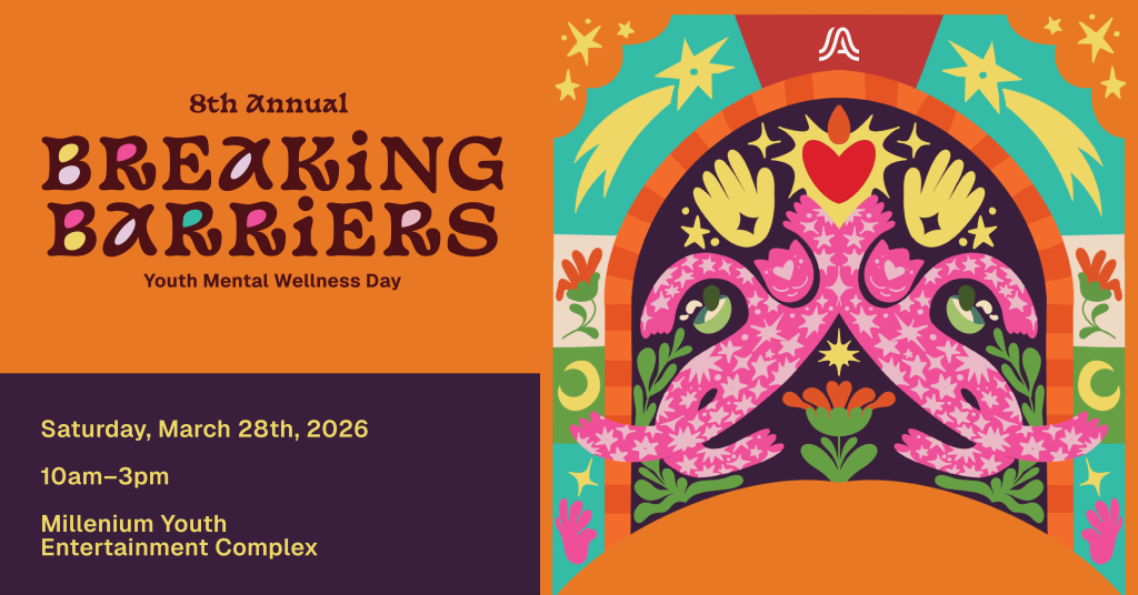 8th Annual Breaking Barriers Youth Mental Wellness Day, Saturday, March 28th, 2026. 10am-3pm. Millenium Youth Entertainment Complex.