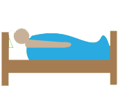 Person in bed illustration