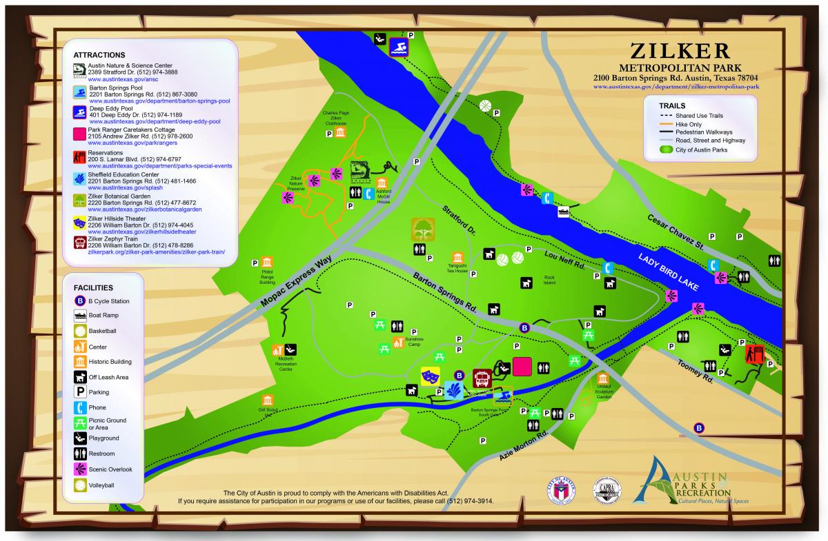 Zilker Metropolitan Park Map