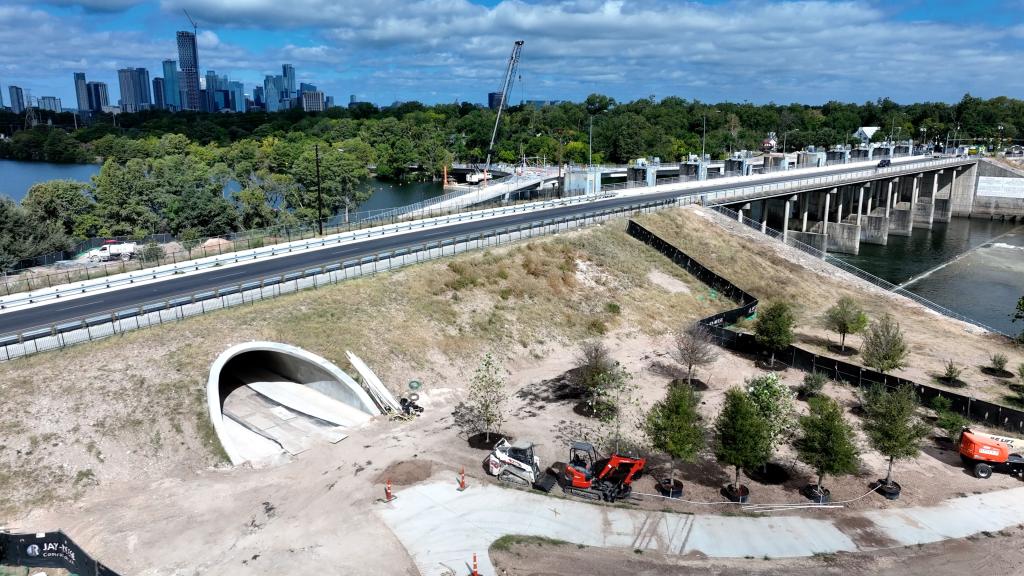aerial view of new tunnel under s. pleasant valley