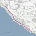 Outline of the area of Waller Beach park area that will be planned.