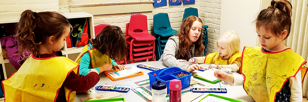 Toddlers painting