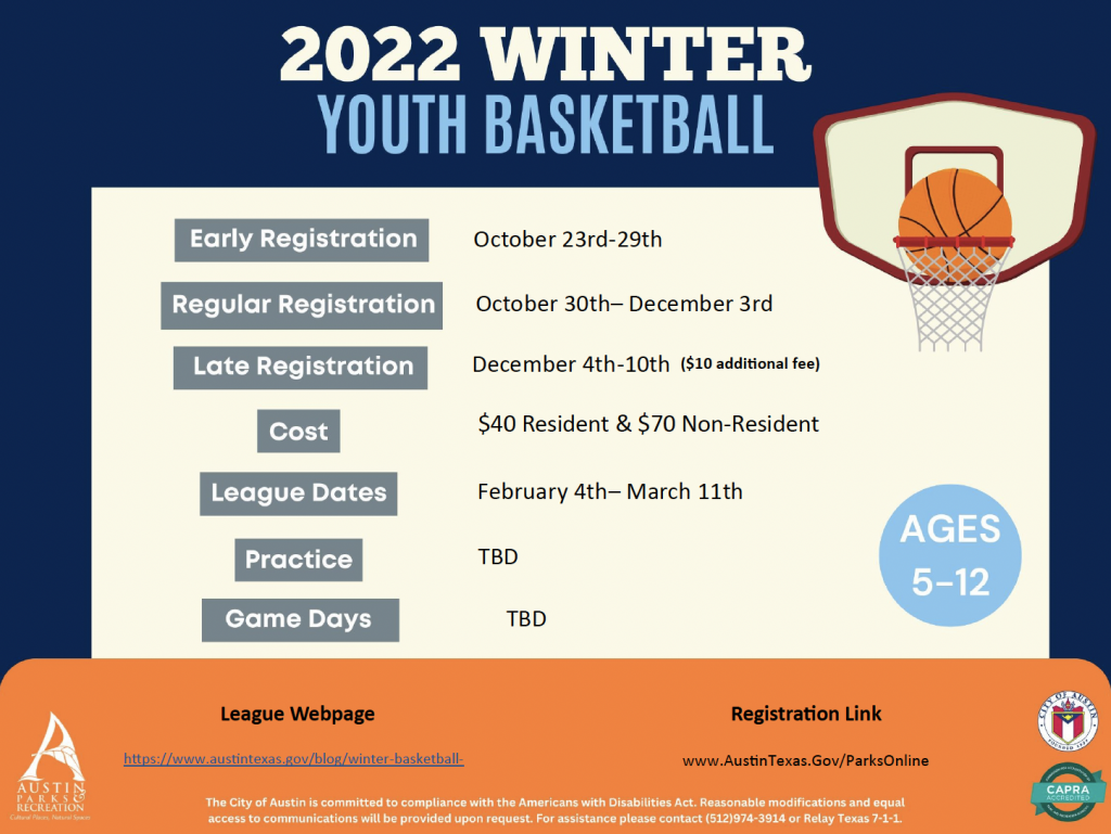 2022 Winter Youth Basketball English flyer