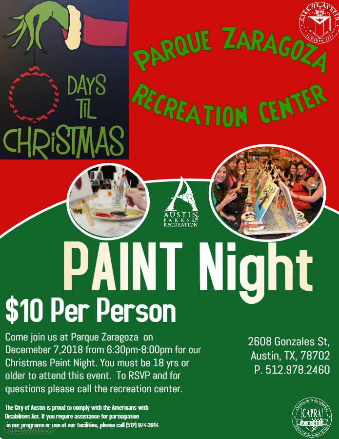 Paint Night at Parque Zaragoza Recreation Center
