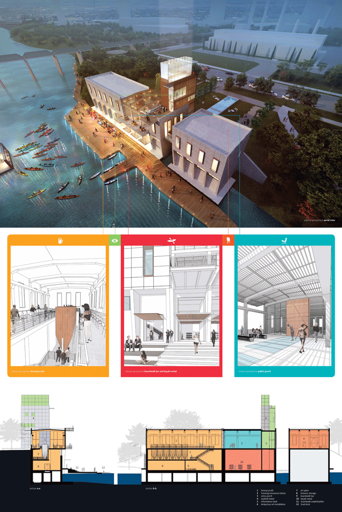 138 Gensler Luis - “PUB*ATX, as Austin continues to grow and evolve, we imagine a facility that will evolve with it”. This design features Seaholm as a craft beer brewery and café, with room for temporary art installations, a boardwalk amphitheater, kayak rental, public porch, a boardwalk bar and more. For more information about this idea and others seen in this album, please go to, www.austintexas.gov/department/seaholmintake and comment on your favorite at, www.SpeakUpAustin.org