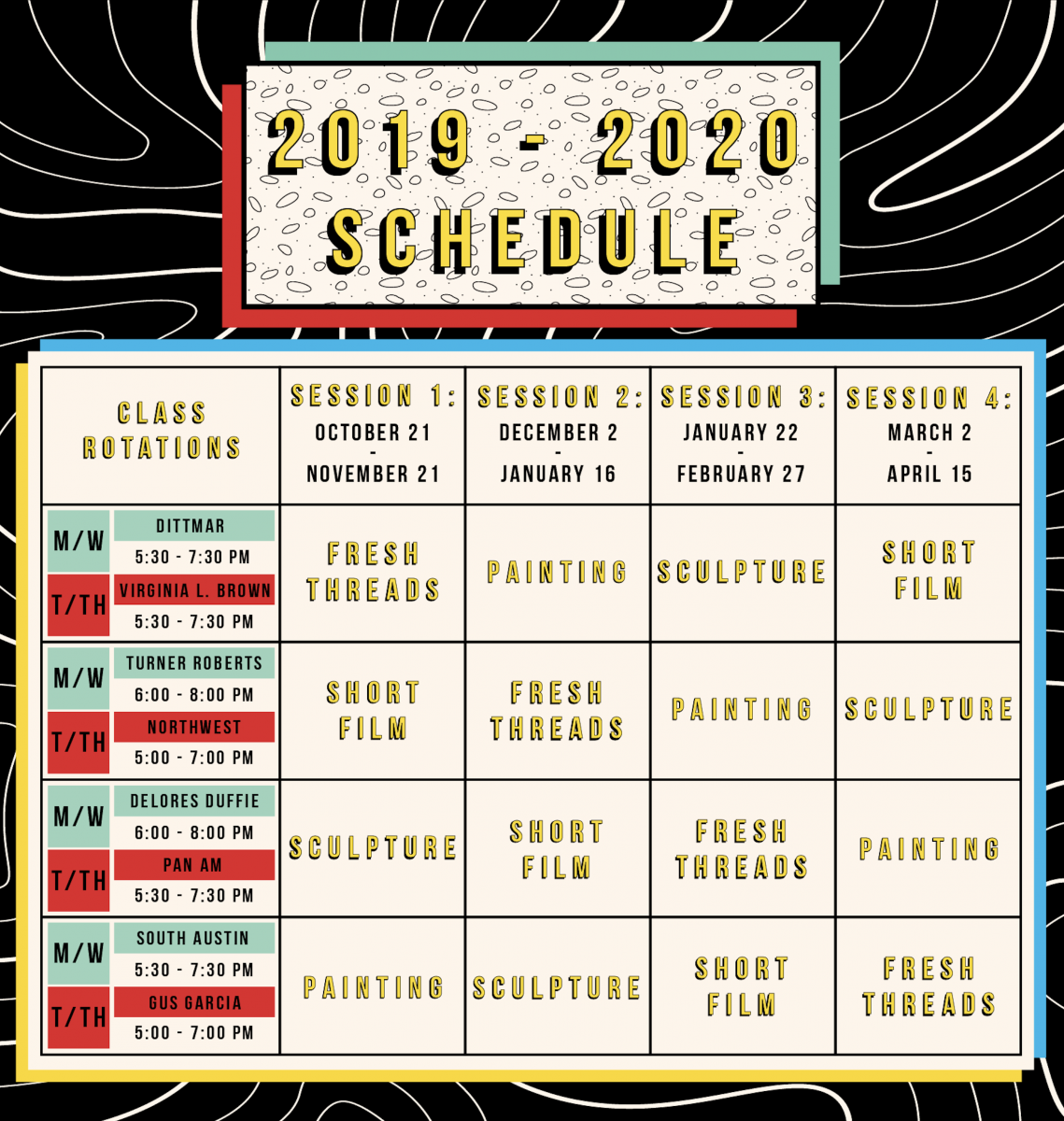Totally Cool Totally Art 2019-2020 Schedule