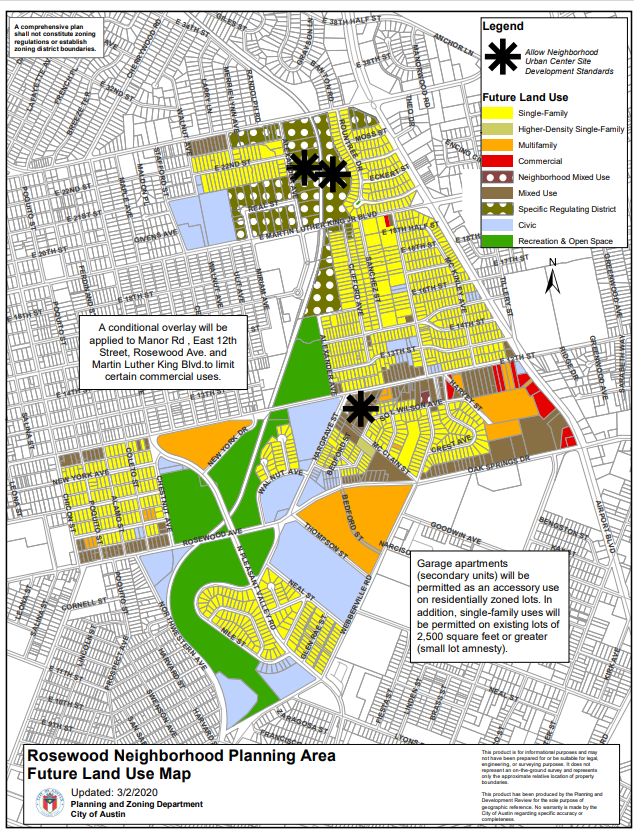 map of the Rosewood Neighborhood