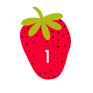 Strawberry with the number 1