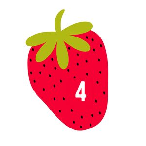 Strawberry with the number 4