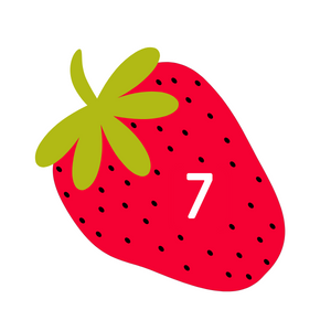 Strawberry with the number 7