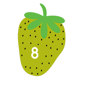 Strawberry with the number 8