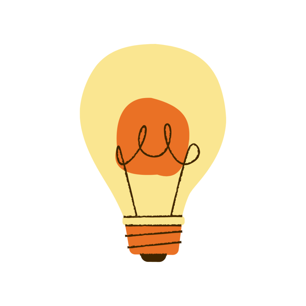 A light bulb icon