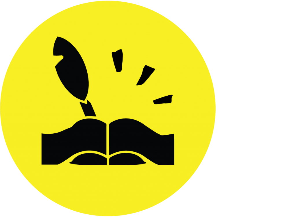 Icon: Yellow Circle with an open book